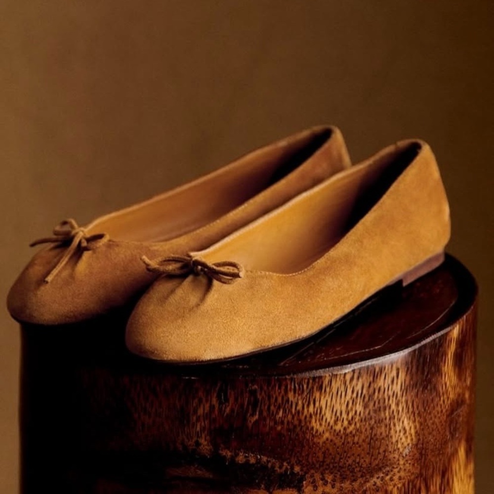 Sezane suede leather flats